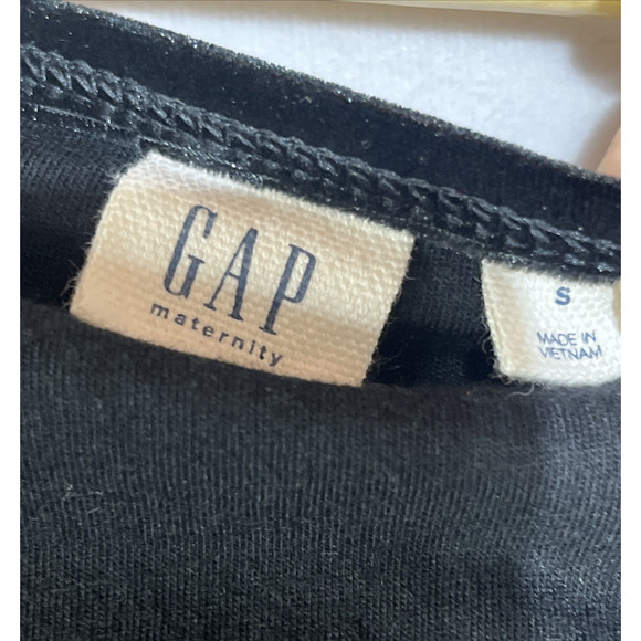 Gap Maternity Velvet Bodycon Dress Small Black Scoop Neck Ruched Party Classic - Picture 8 of 10